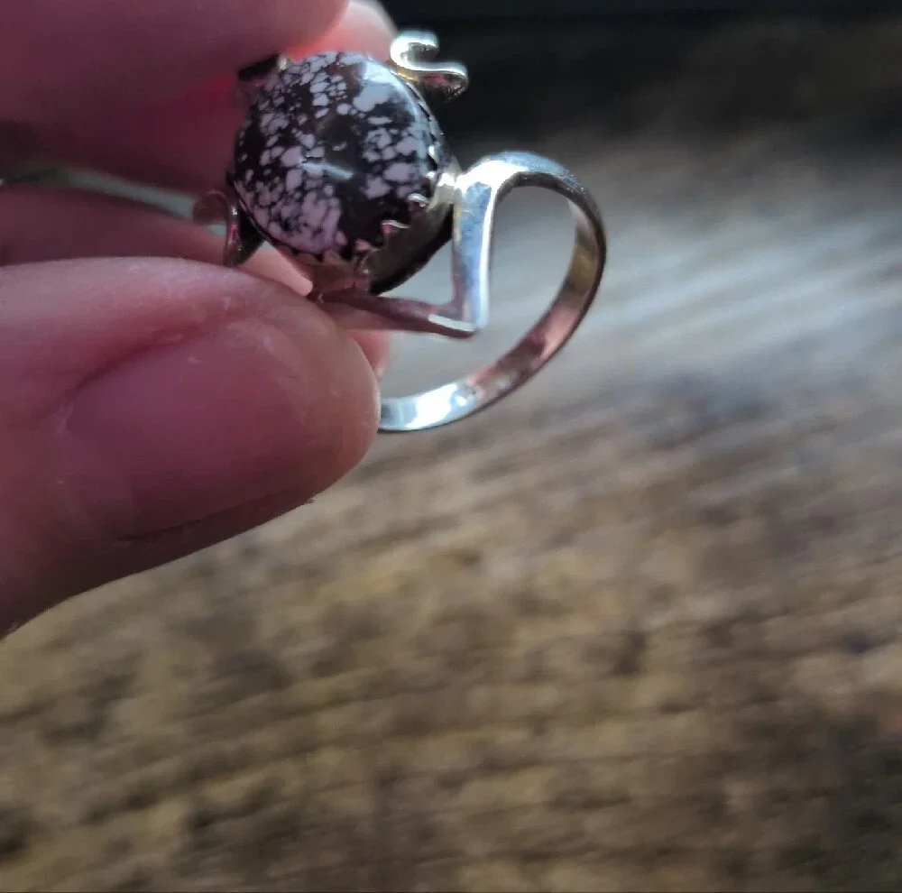 Silver Wild Horse Jasper Stone Ring
